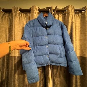BONELESS Button up puffer jacket in blue worn a few times size large